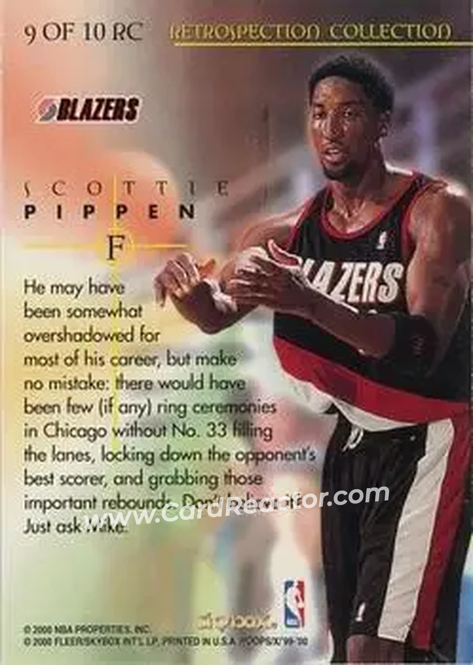 Back of Scottie Pippen