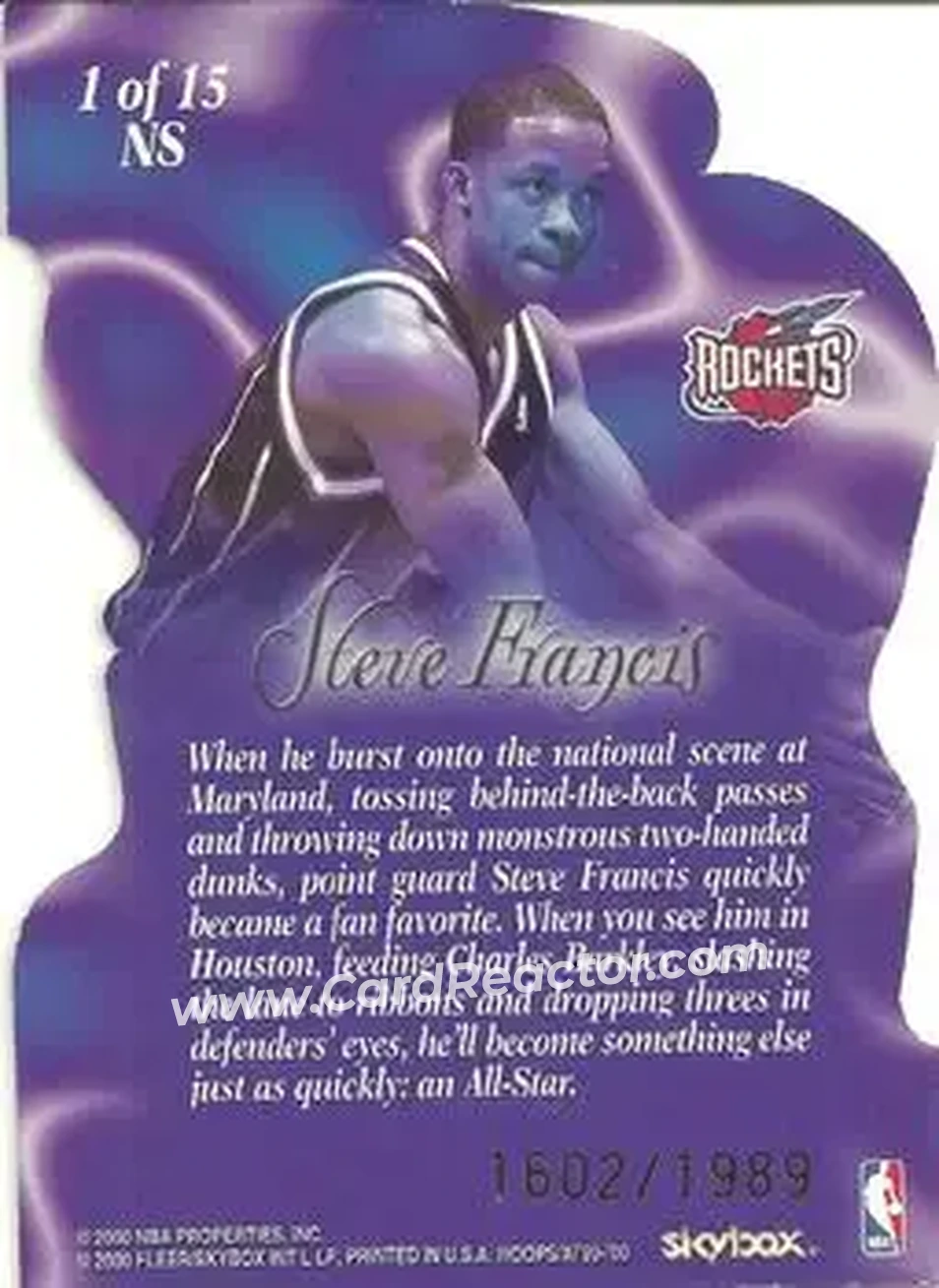 Back of Steve Francis