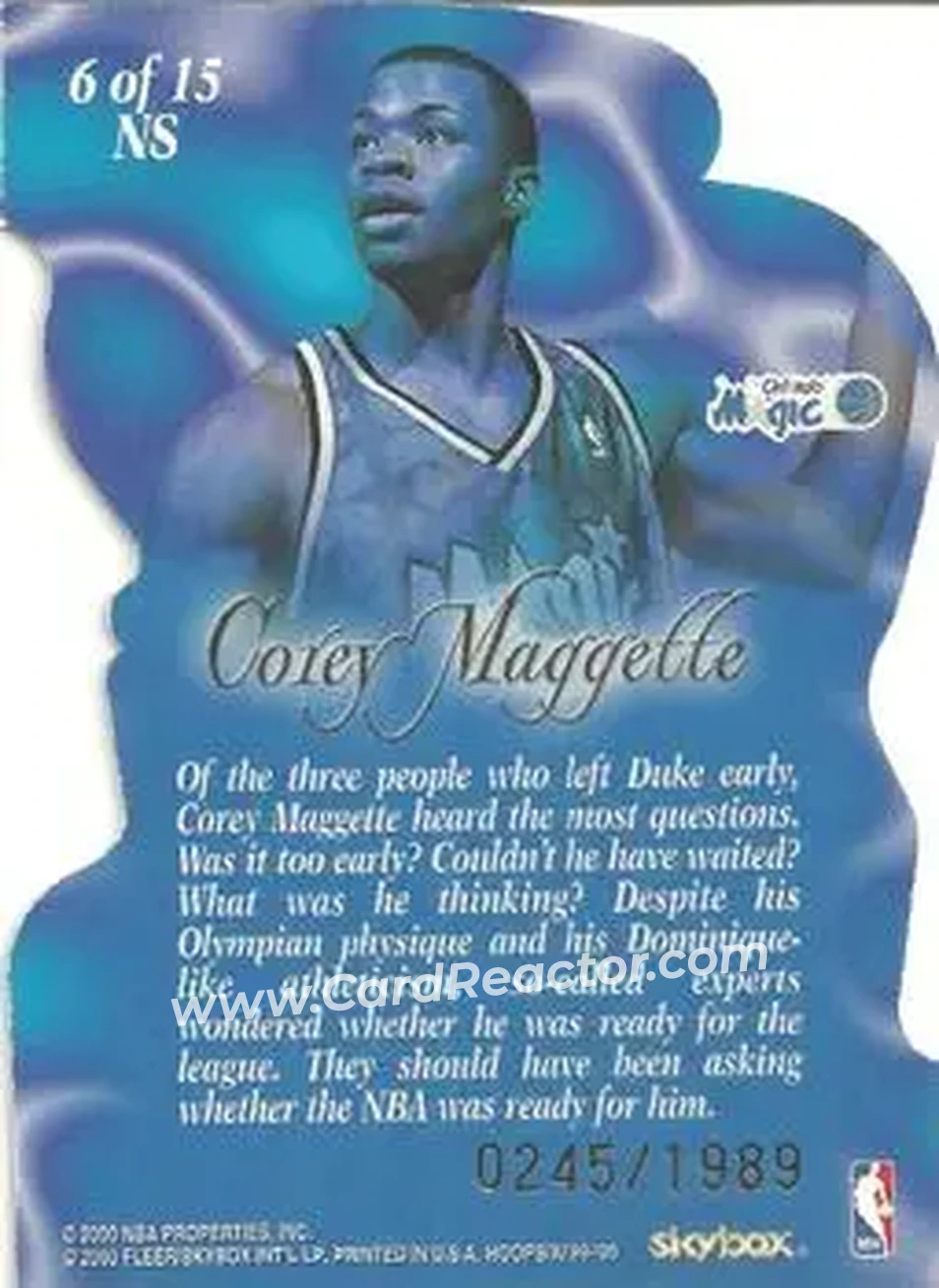 Back of Corey Maggette