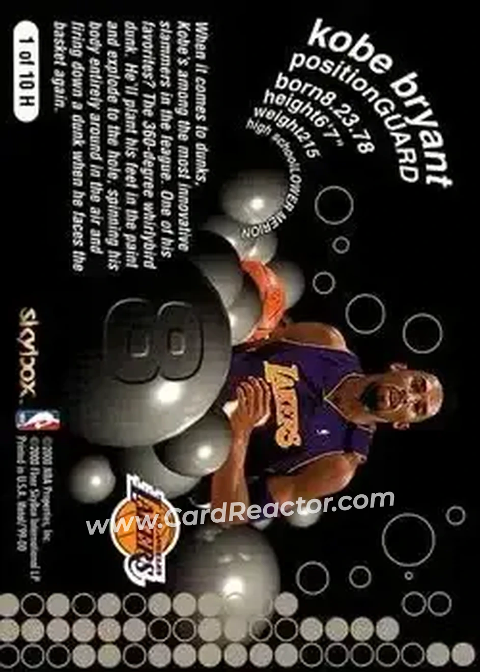 Back of Kobe Bryant