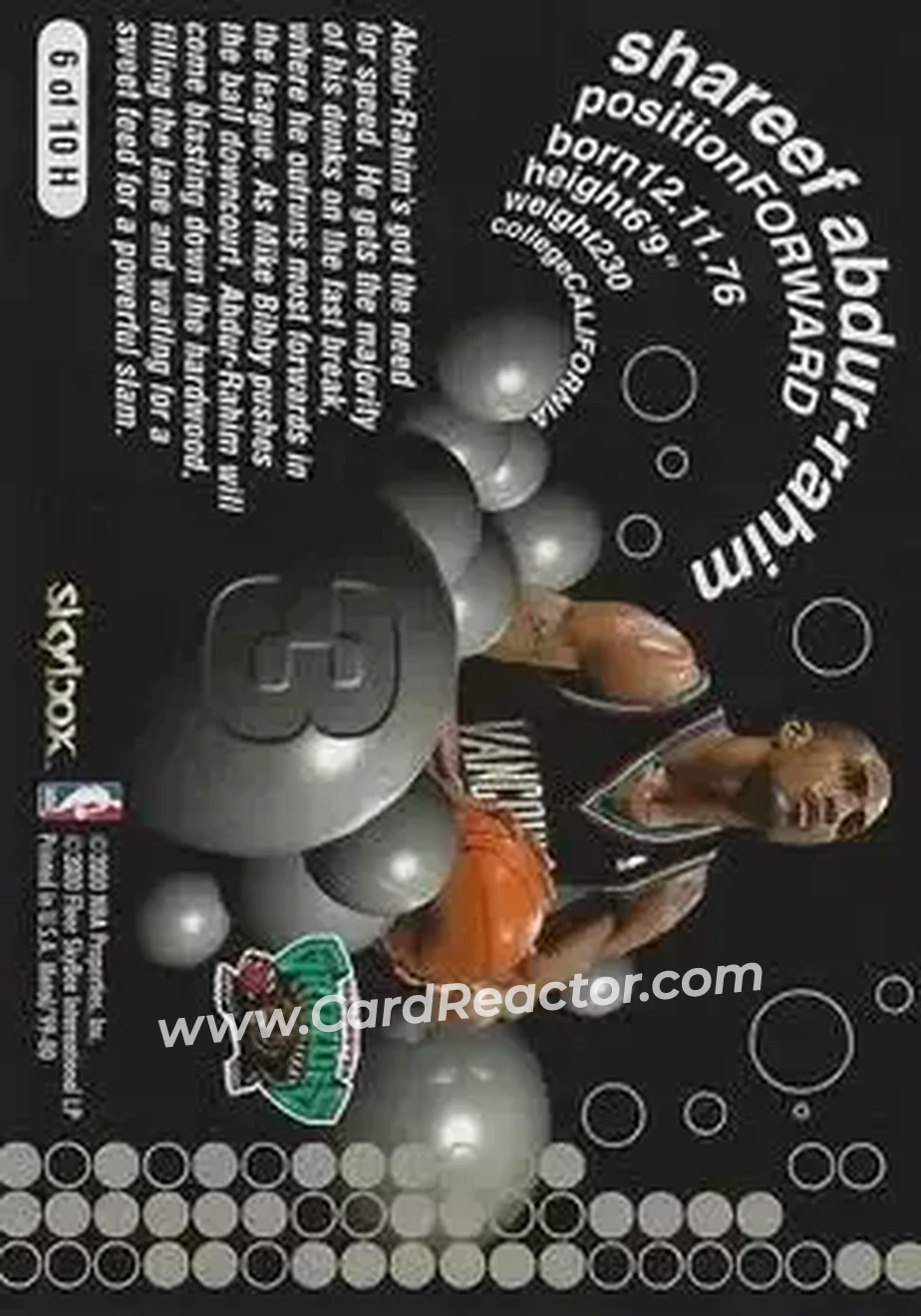 Back of Shareef Abdur-Rahim