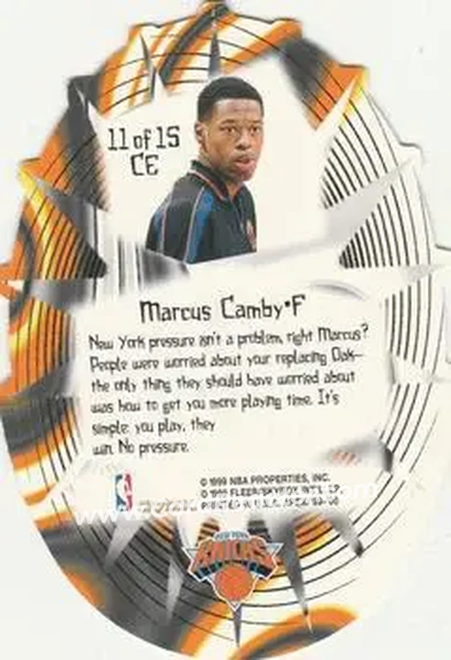 Back of Marcus Camby