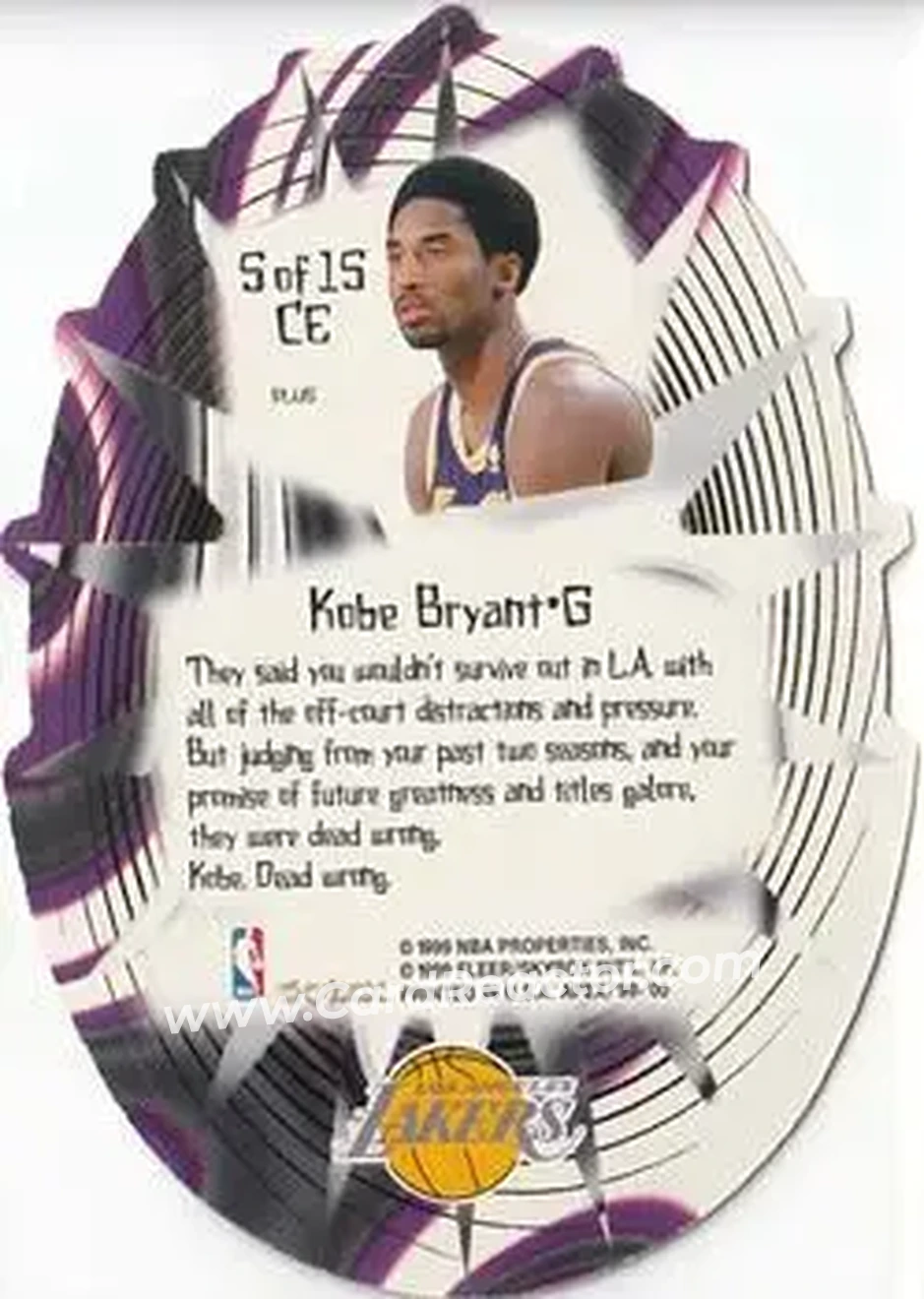 Back of Kobe Bryant