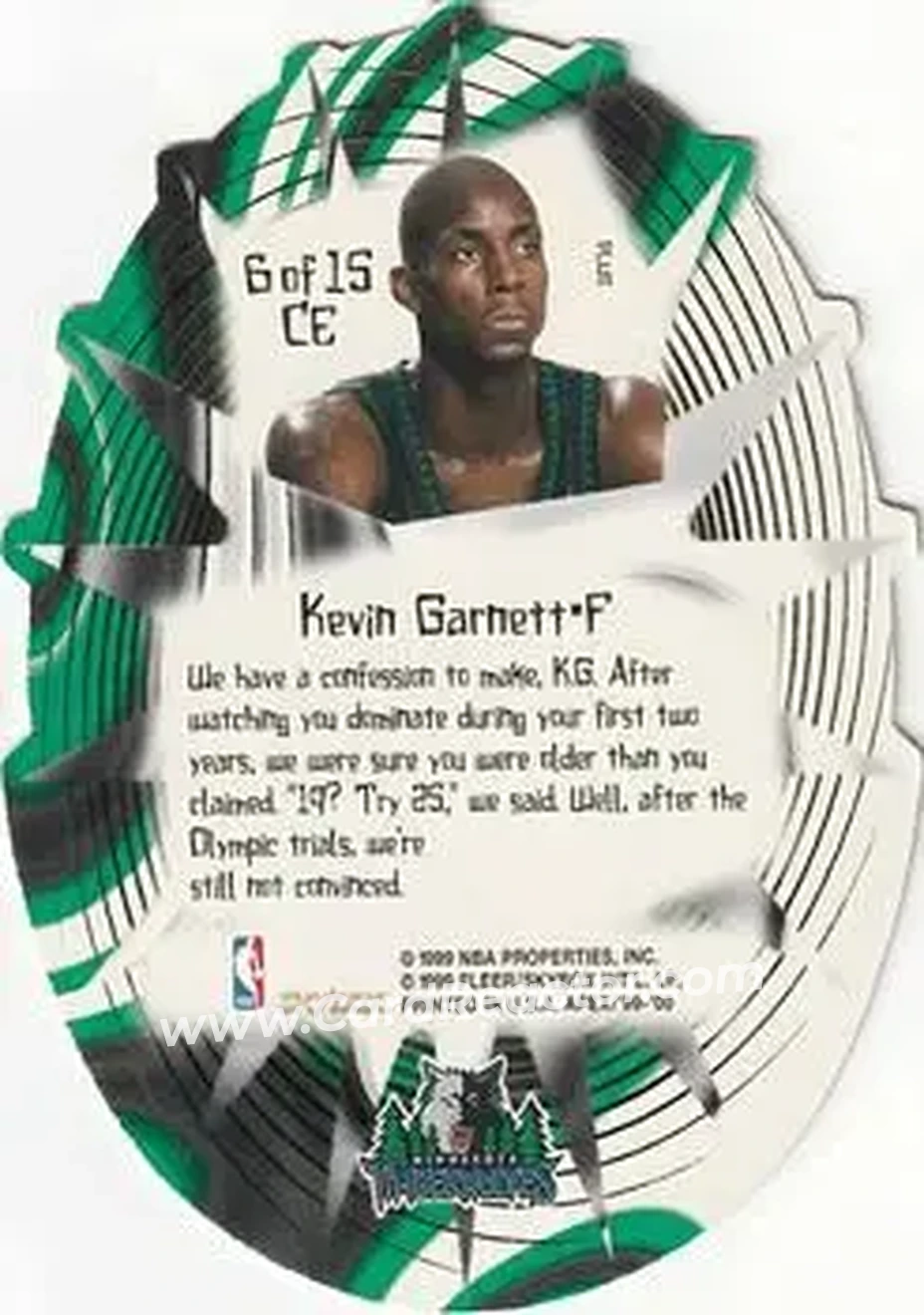 Back of Kevin Garnett