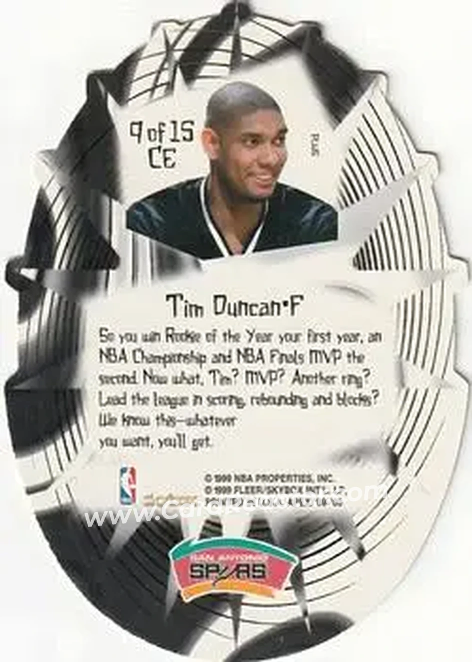 Back of Tim Duncan