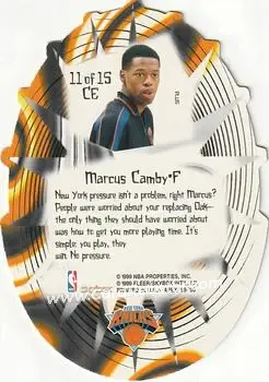 Back of Marcus Camby