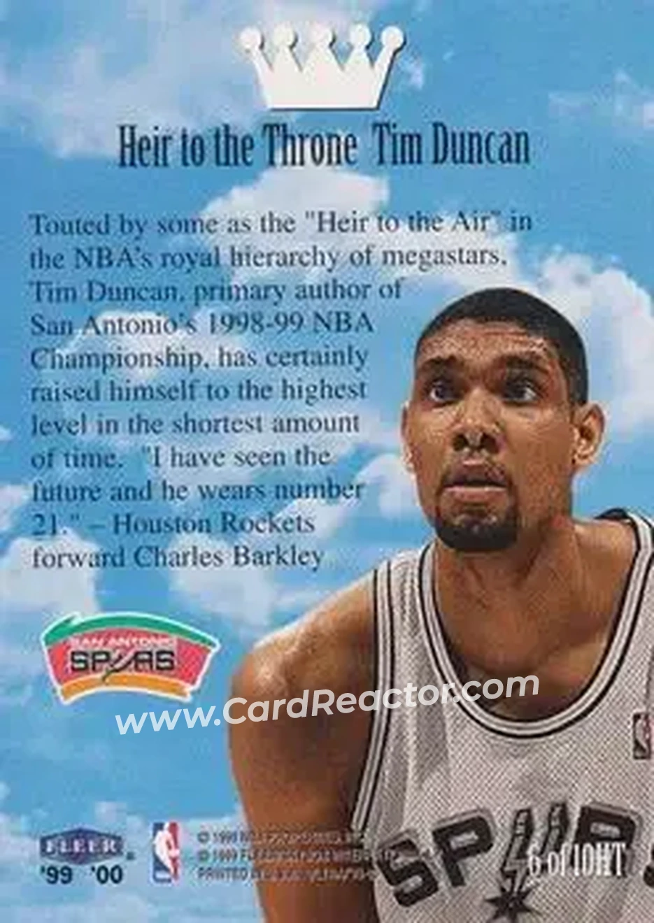 Back of Tim Duncan
