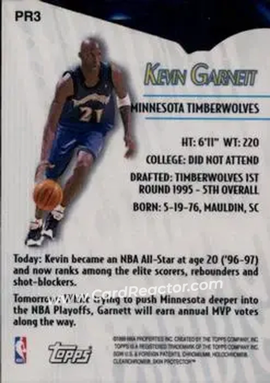 Back of Kevin Garnett