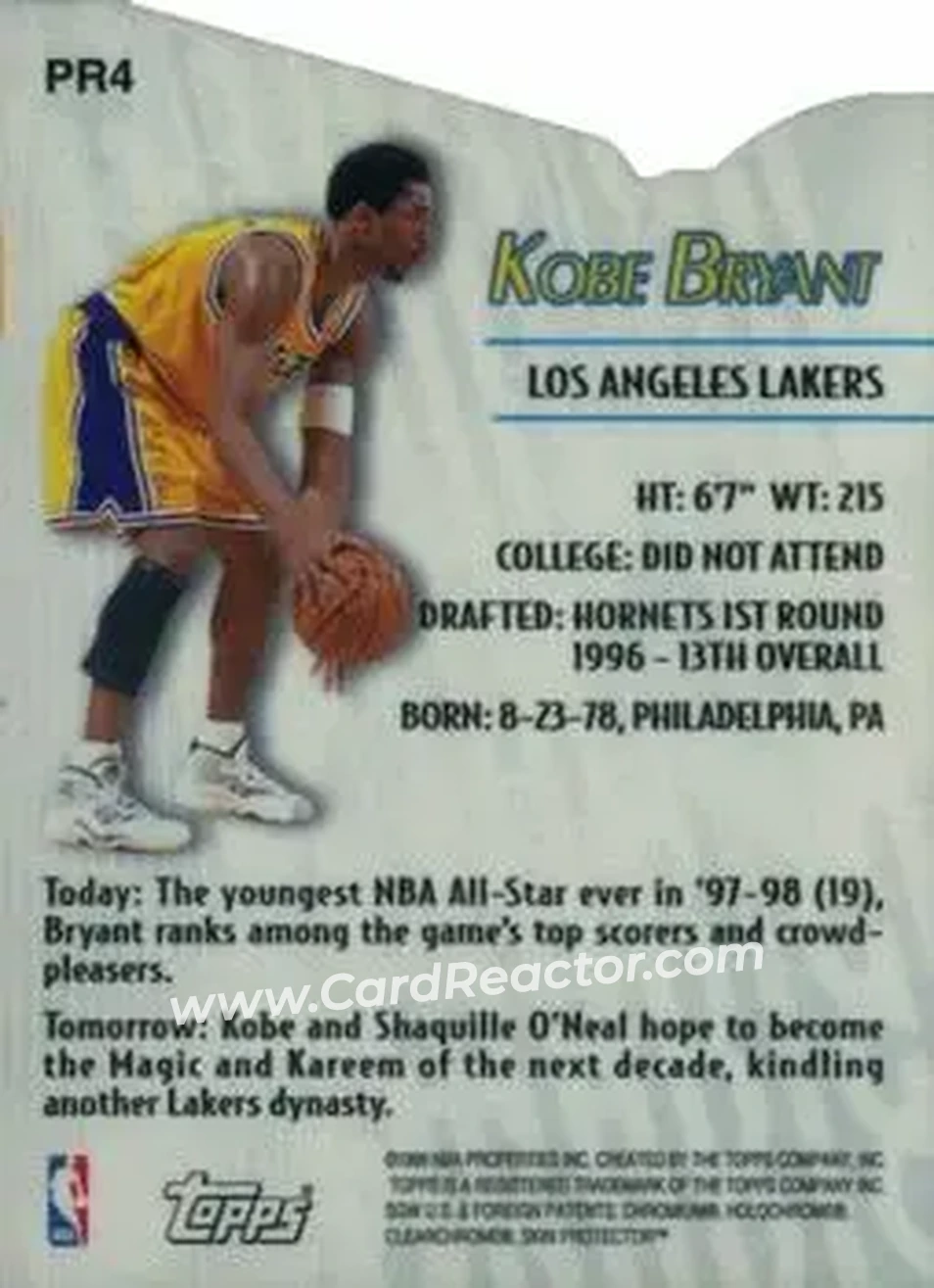 Back of Kobe Bryant