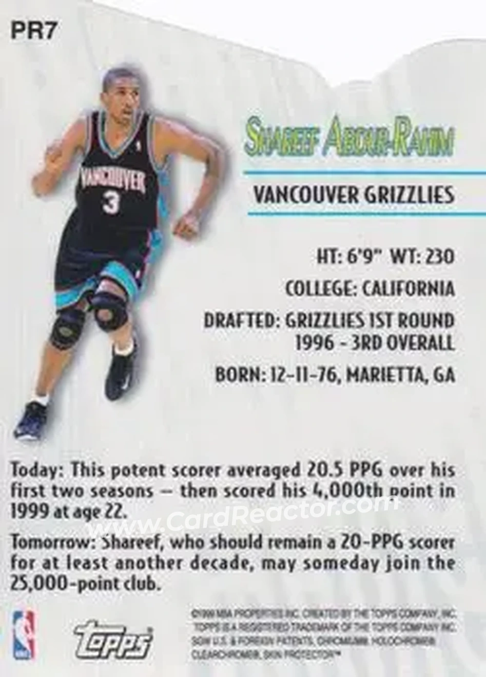 Back of Shareef Abdur-Rahim
