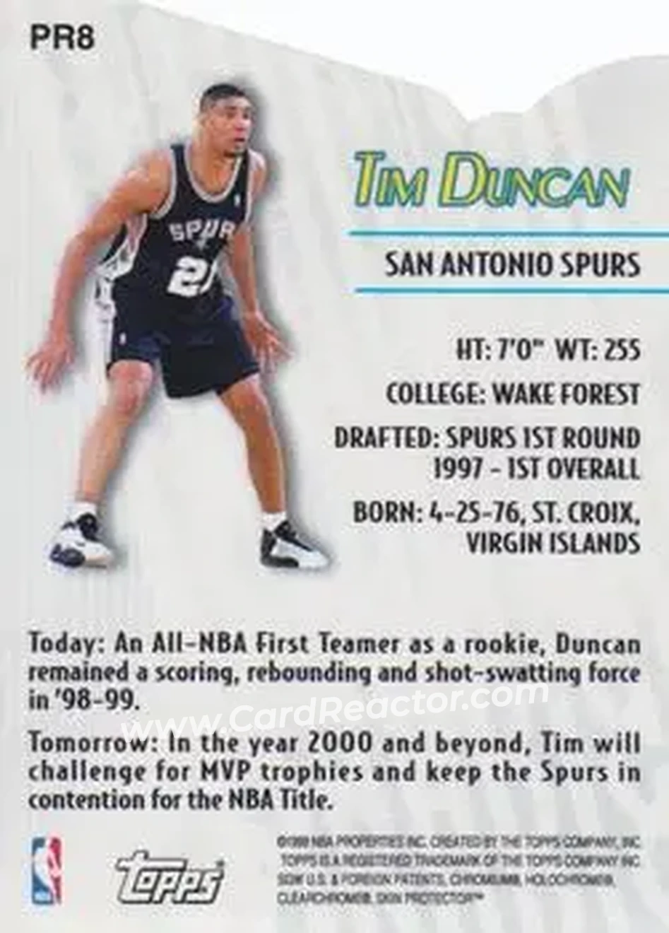 Back of Tim Duncan