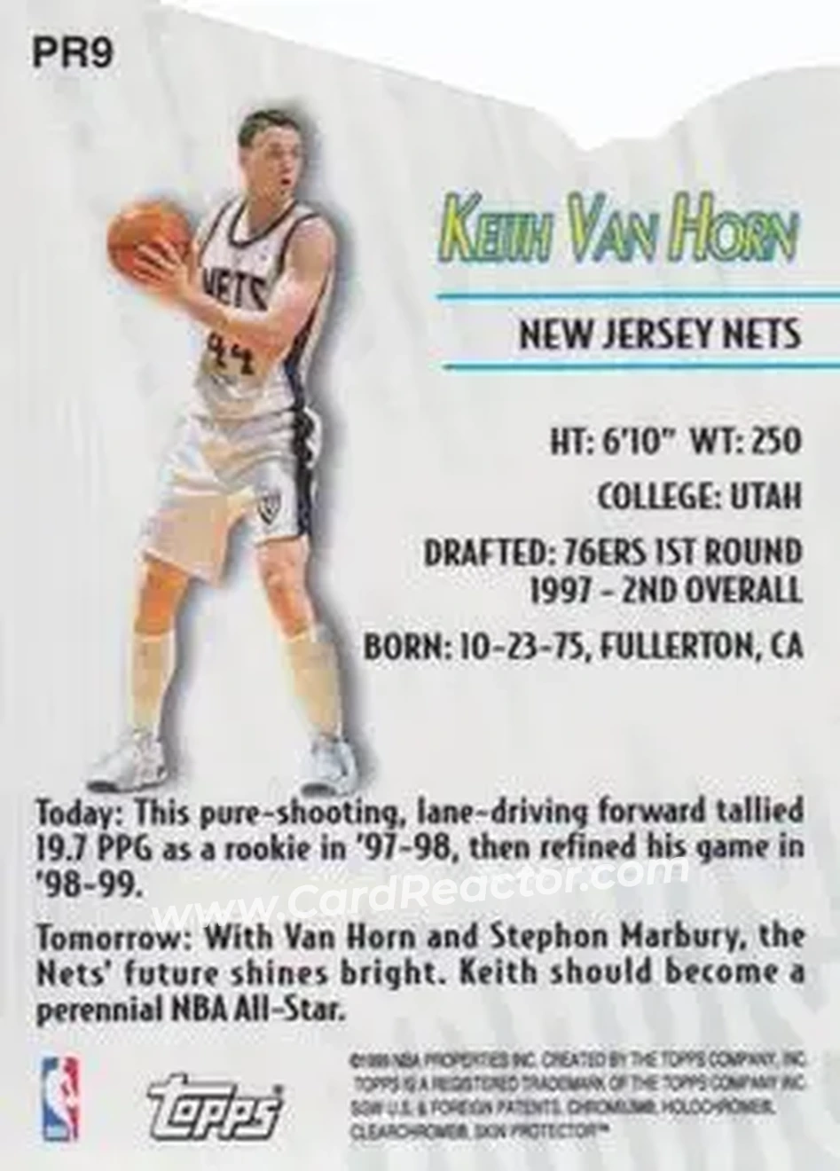 Back of Keith Van Horn