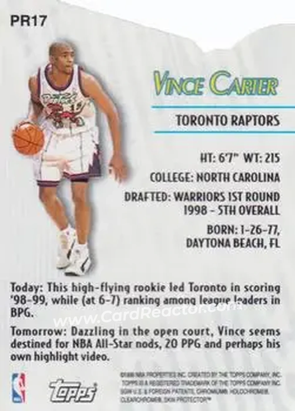 Back of Vince Carter