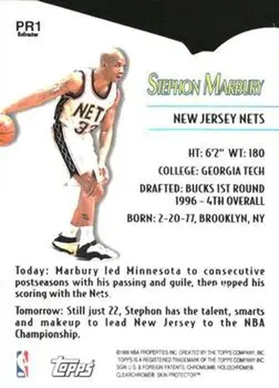 Back of Stephon Marbury
