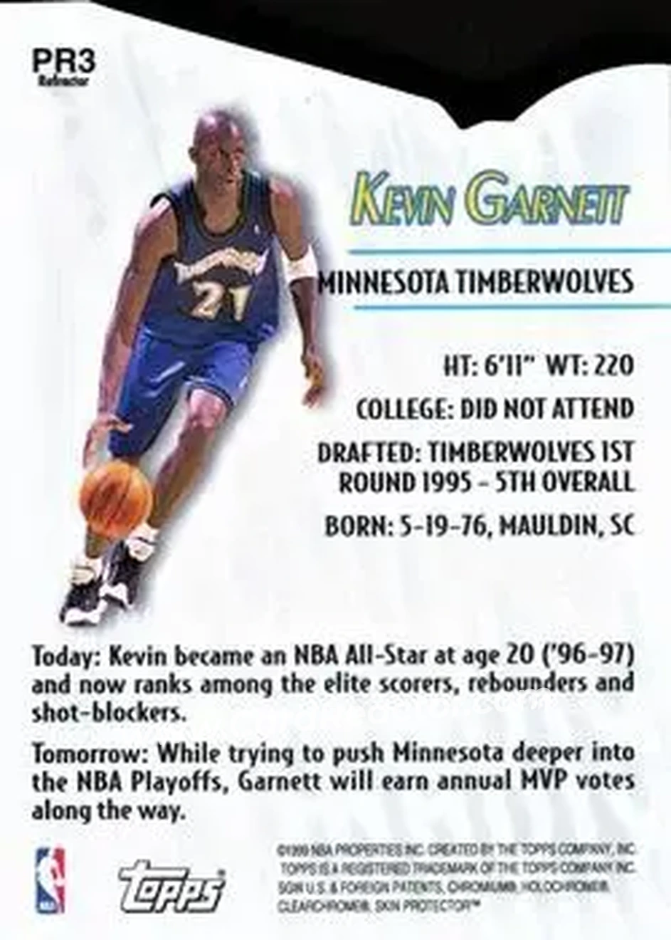 Back of Kevin Garnett