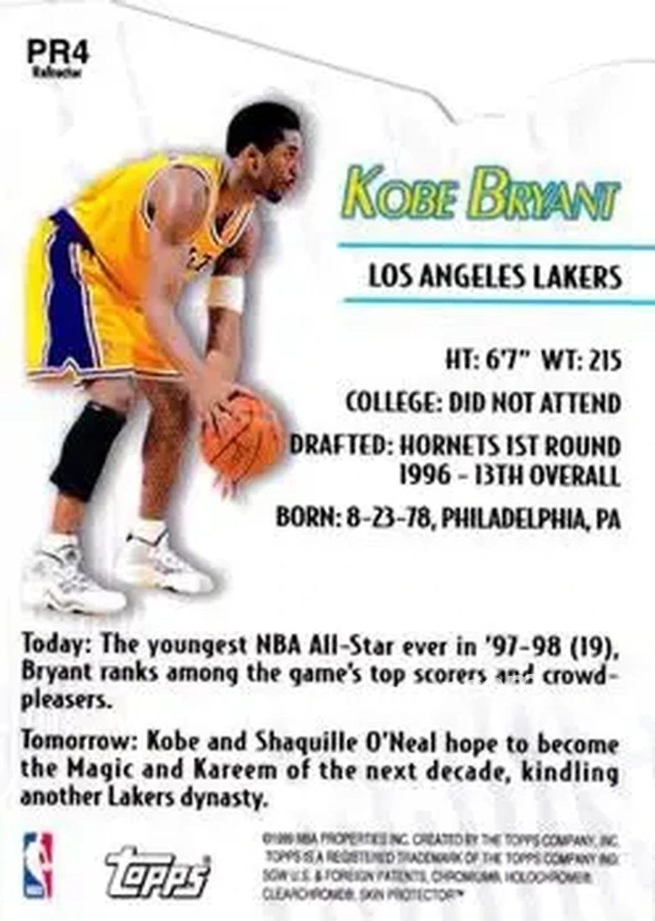 Back of Kobe Bryant