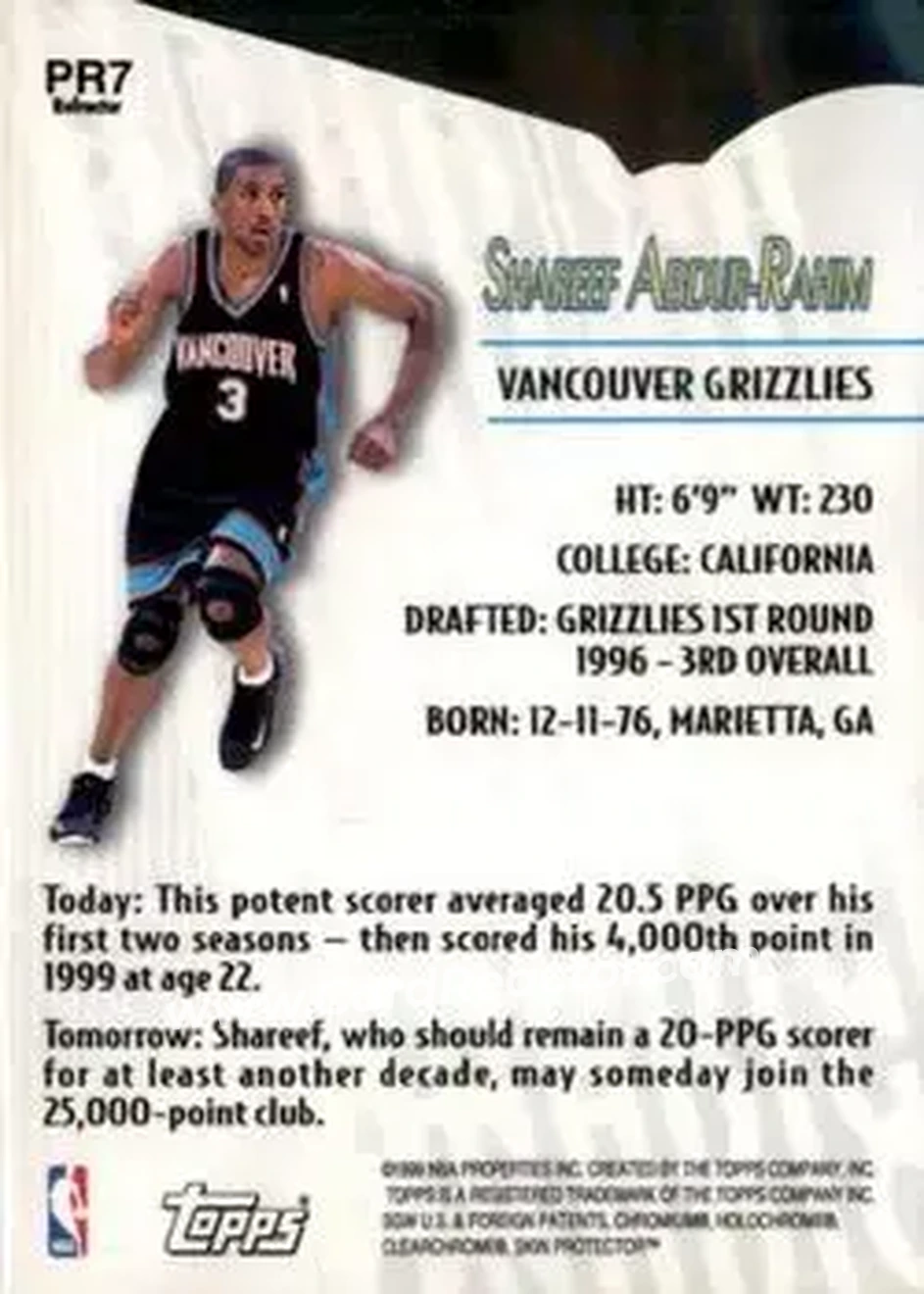 Back of Shareef Abdur-Rahim