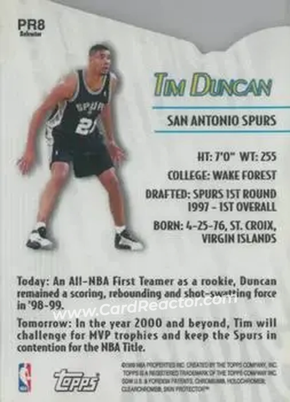 Back of Tim Duncan