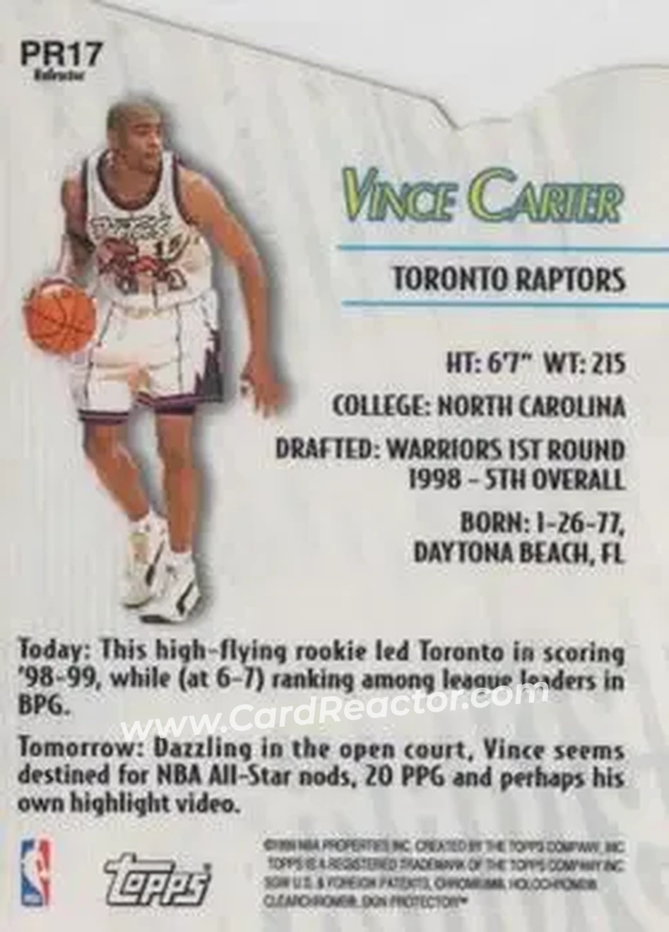 Back of Vince Carter
