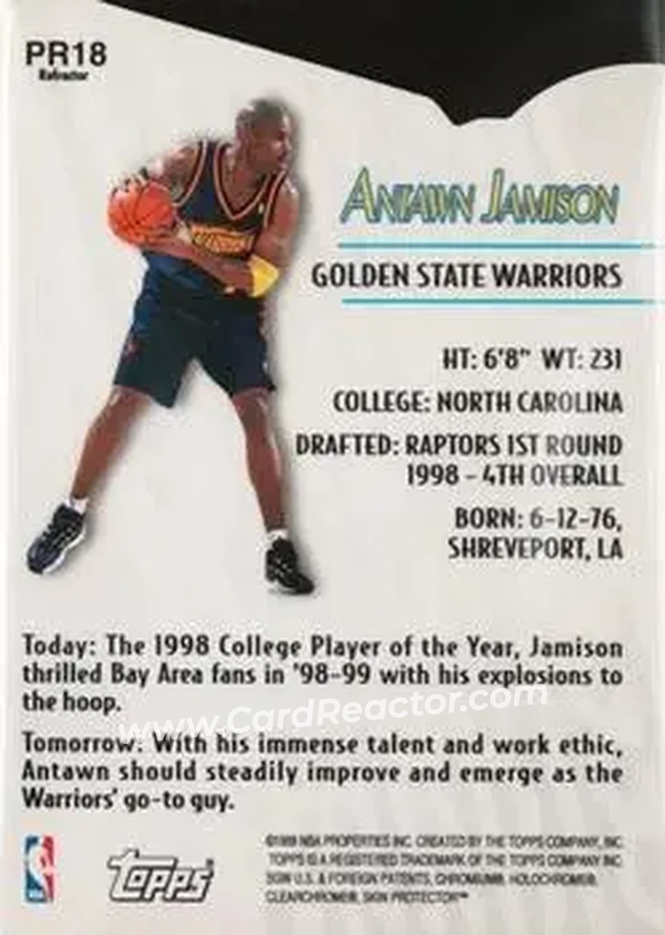 Back of Antawn Jamison