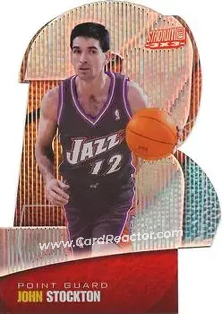 1999-00 Stadium Club - 3x3 Luminescent #8A - John Stockton - Utah Jazz