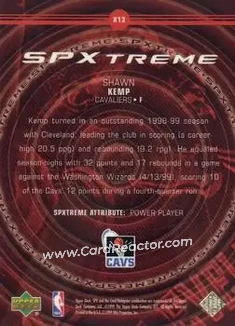 Back of Shawn Kemp