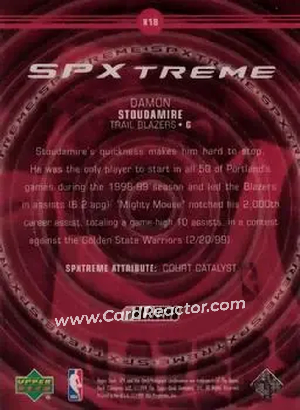 Back of Damon Stoudamire