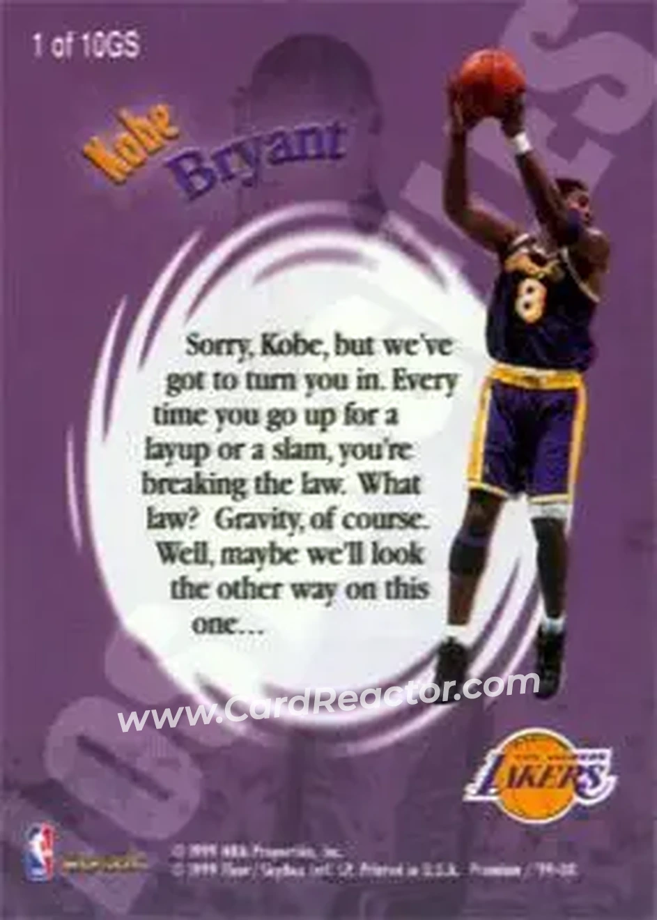 Back of Kobe Bryant