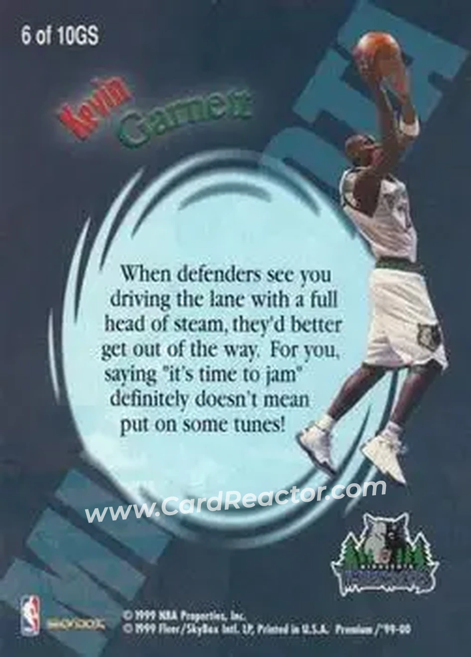 Back of Kevin Garnett