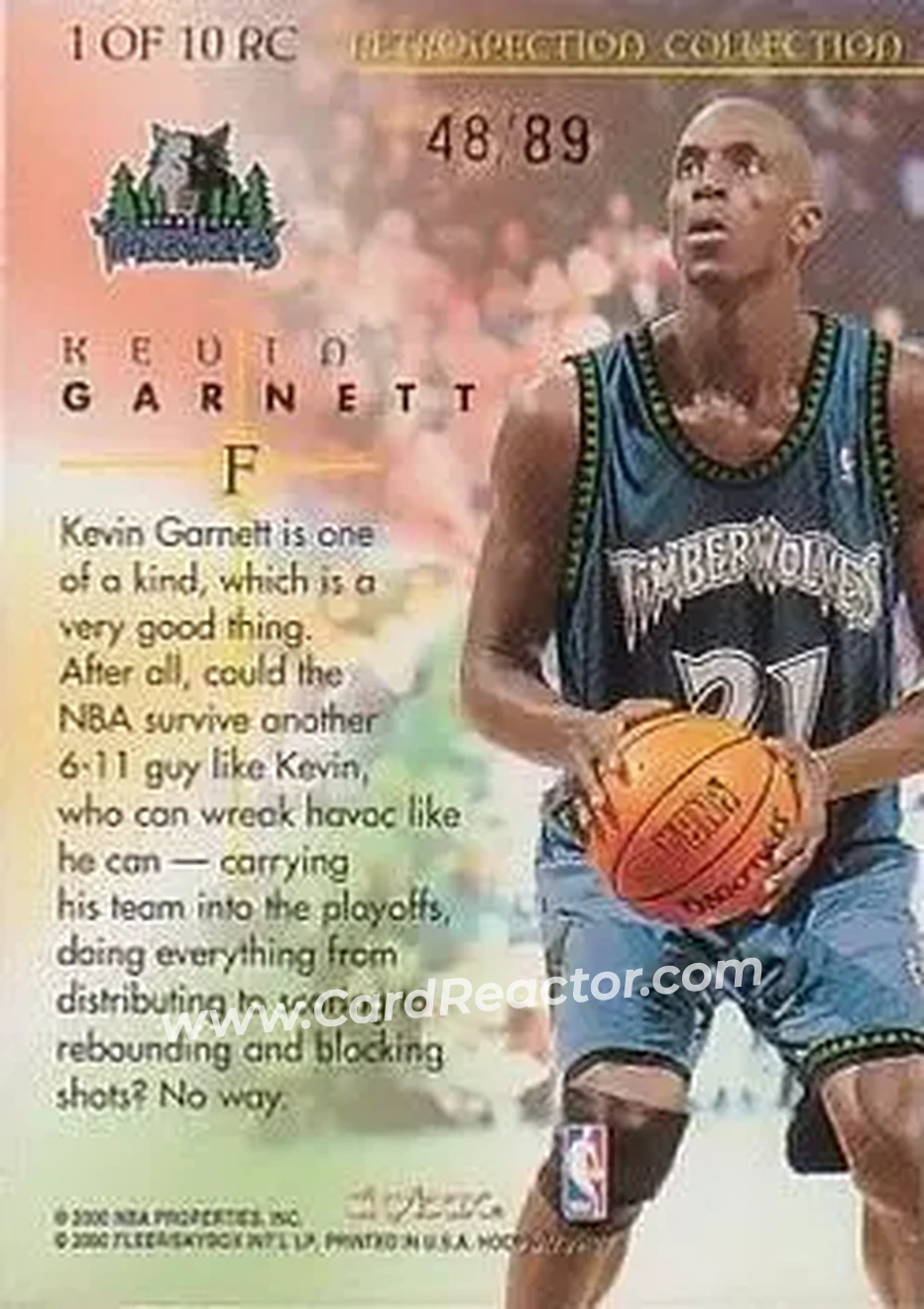 Back of Kevin Garnett