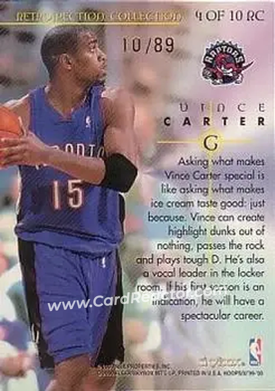 Back of Vince Carter