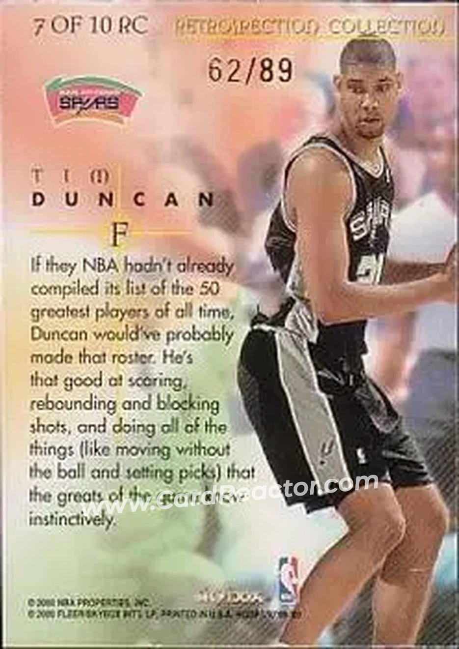 Back of Tim Duncan