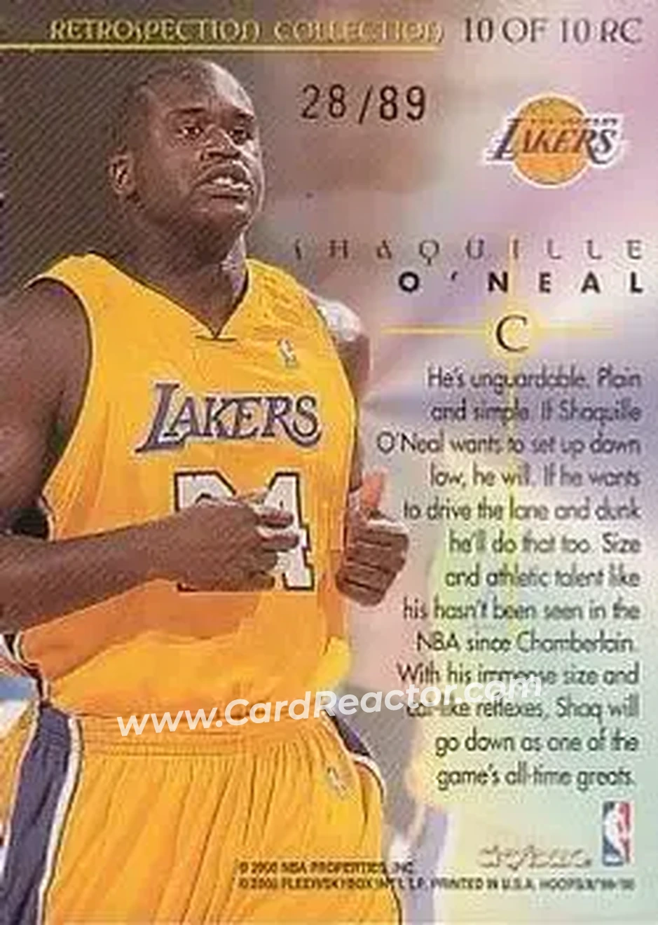 Back of Shaquille O'Neal