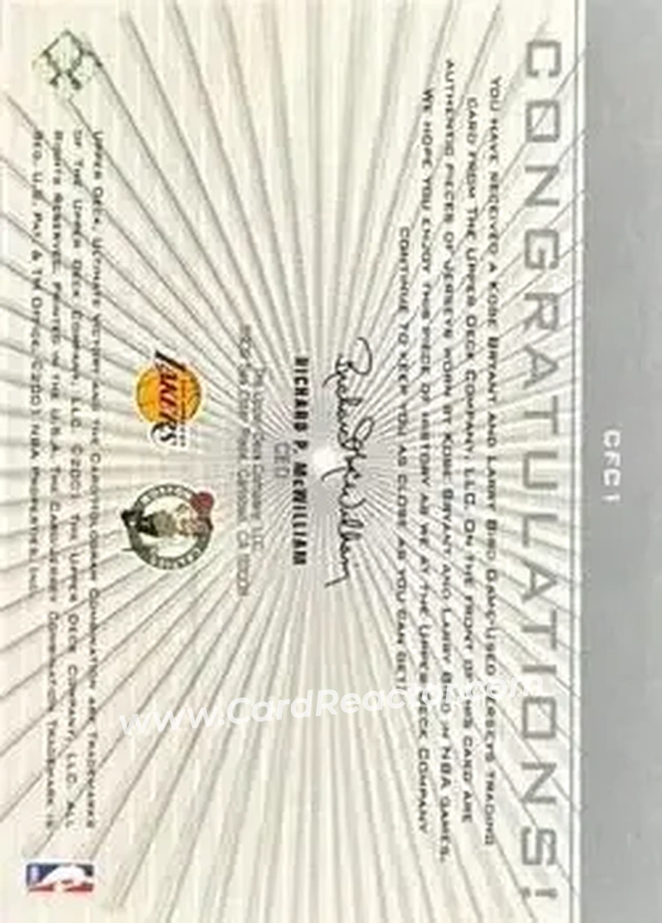 Back of Card #CFC1