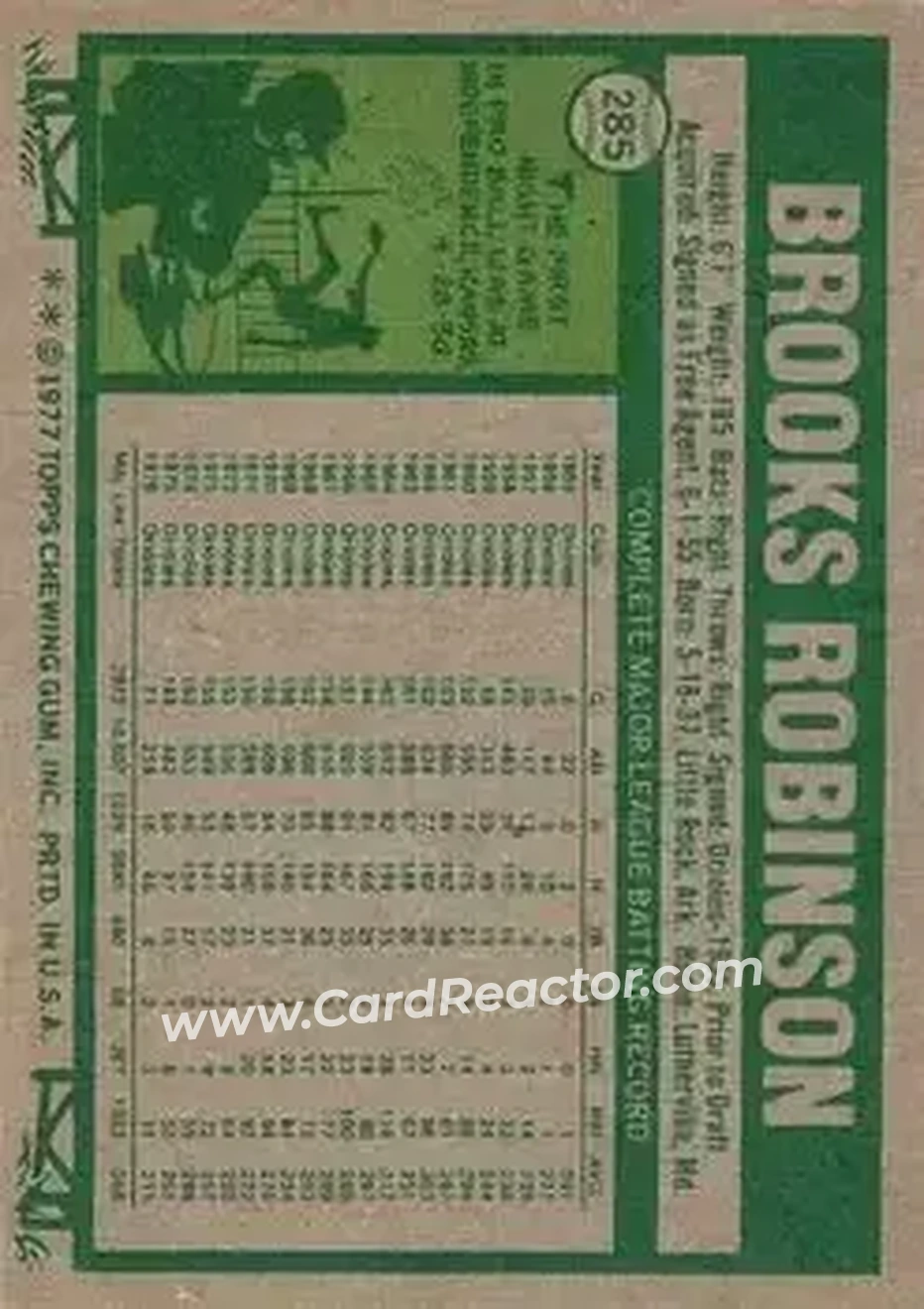 Back of Brooks Robinson