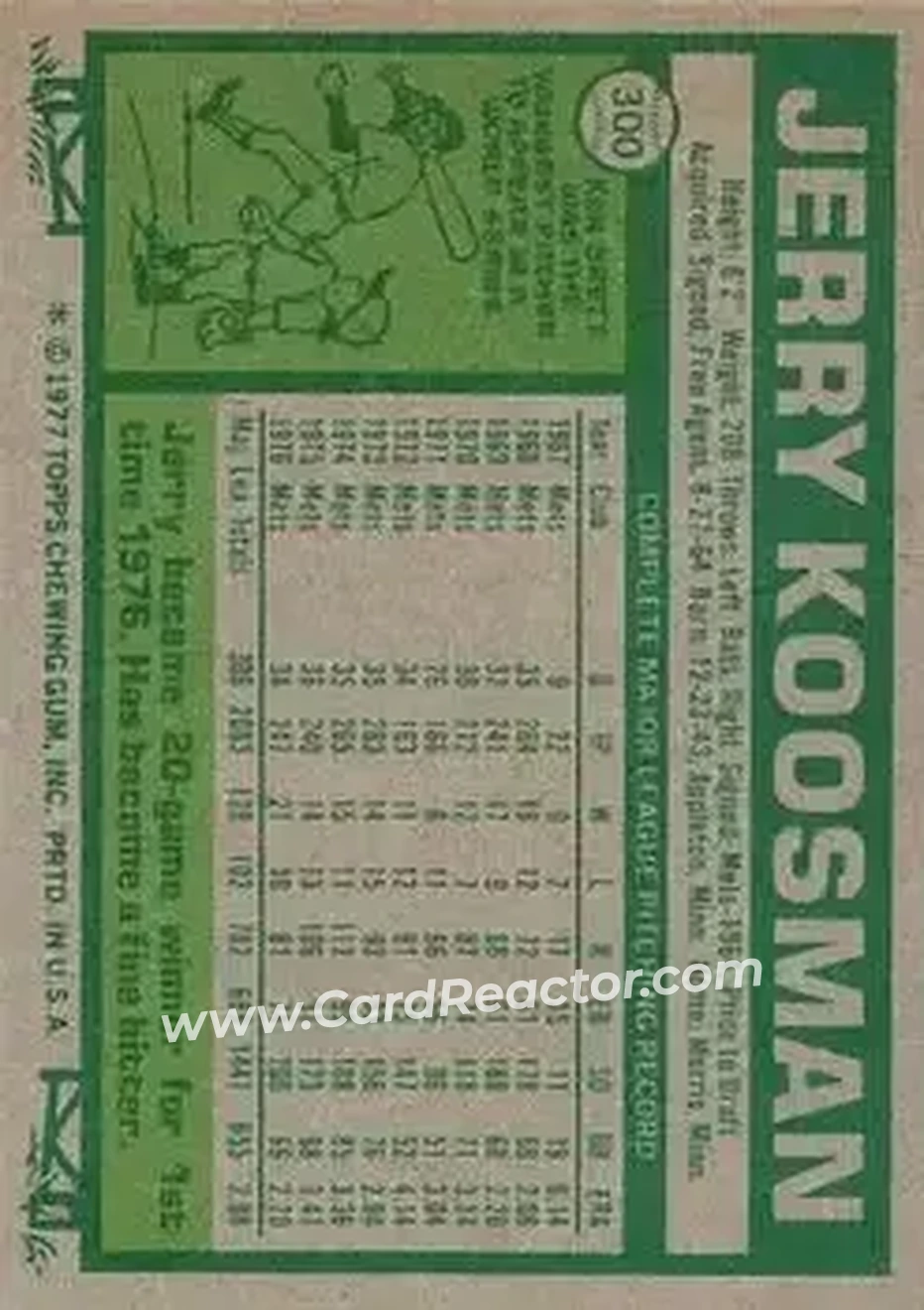 Back of Jerry Koosman