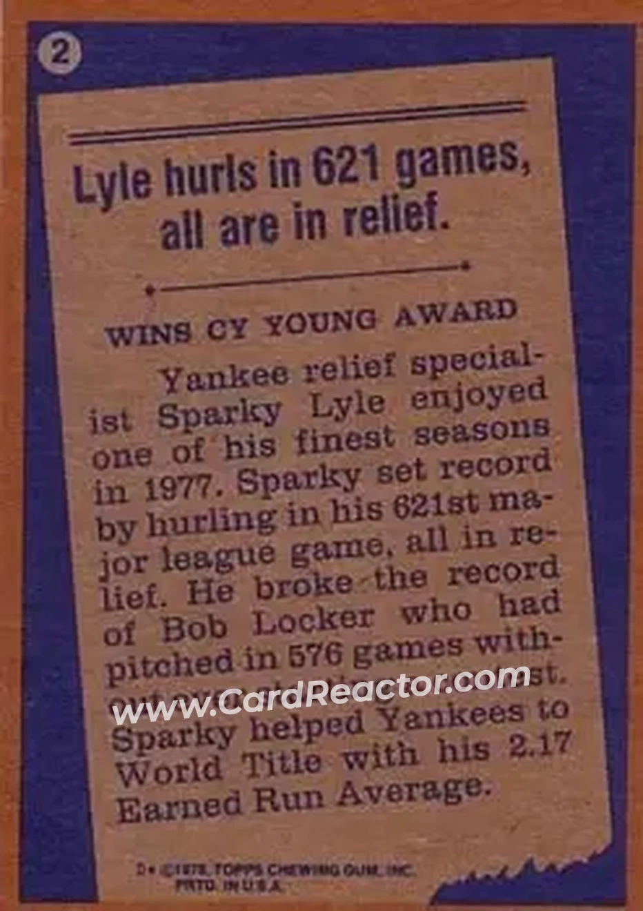 Back of Sparky Lyle