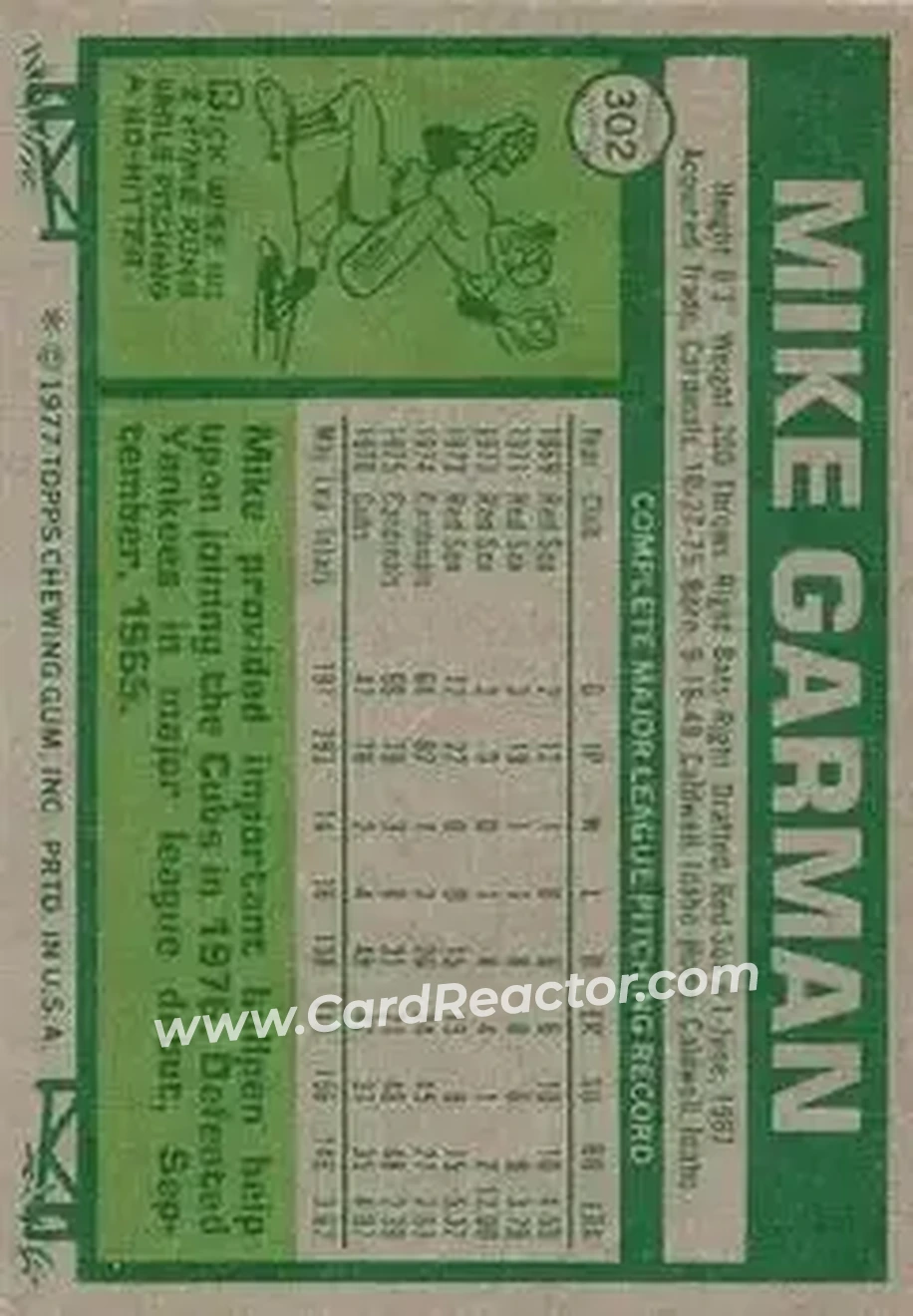 Back of Mike Garman