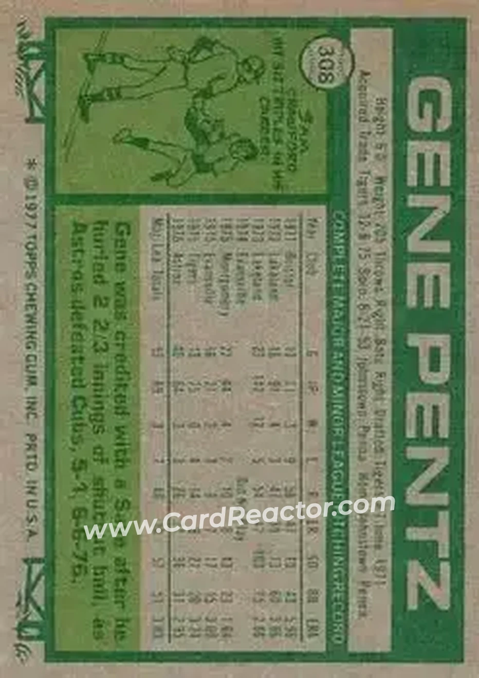 Back of Gene Pentz