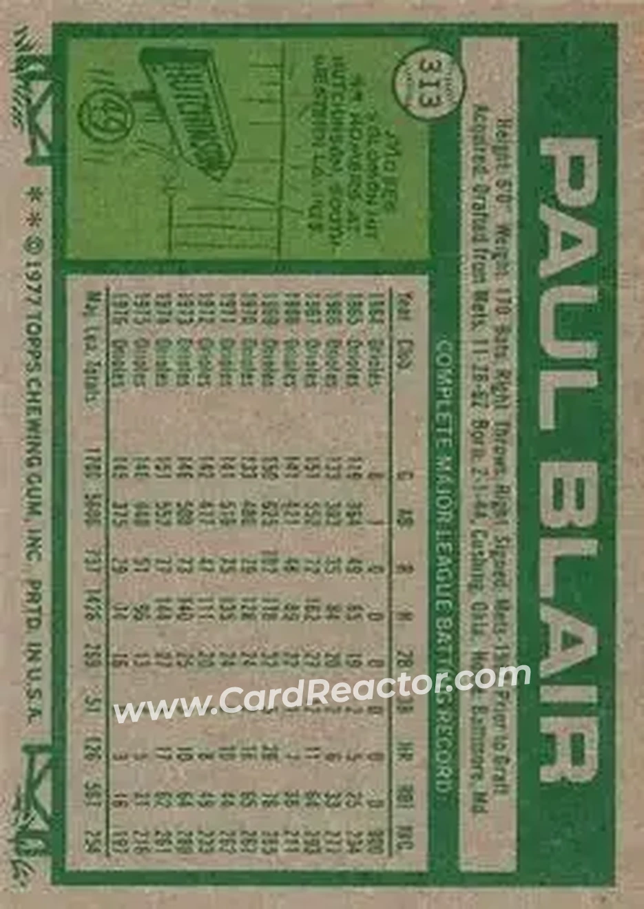 Back of Paul Blair