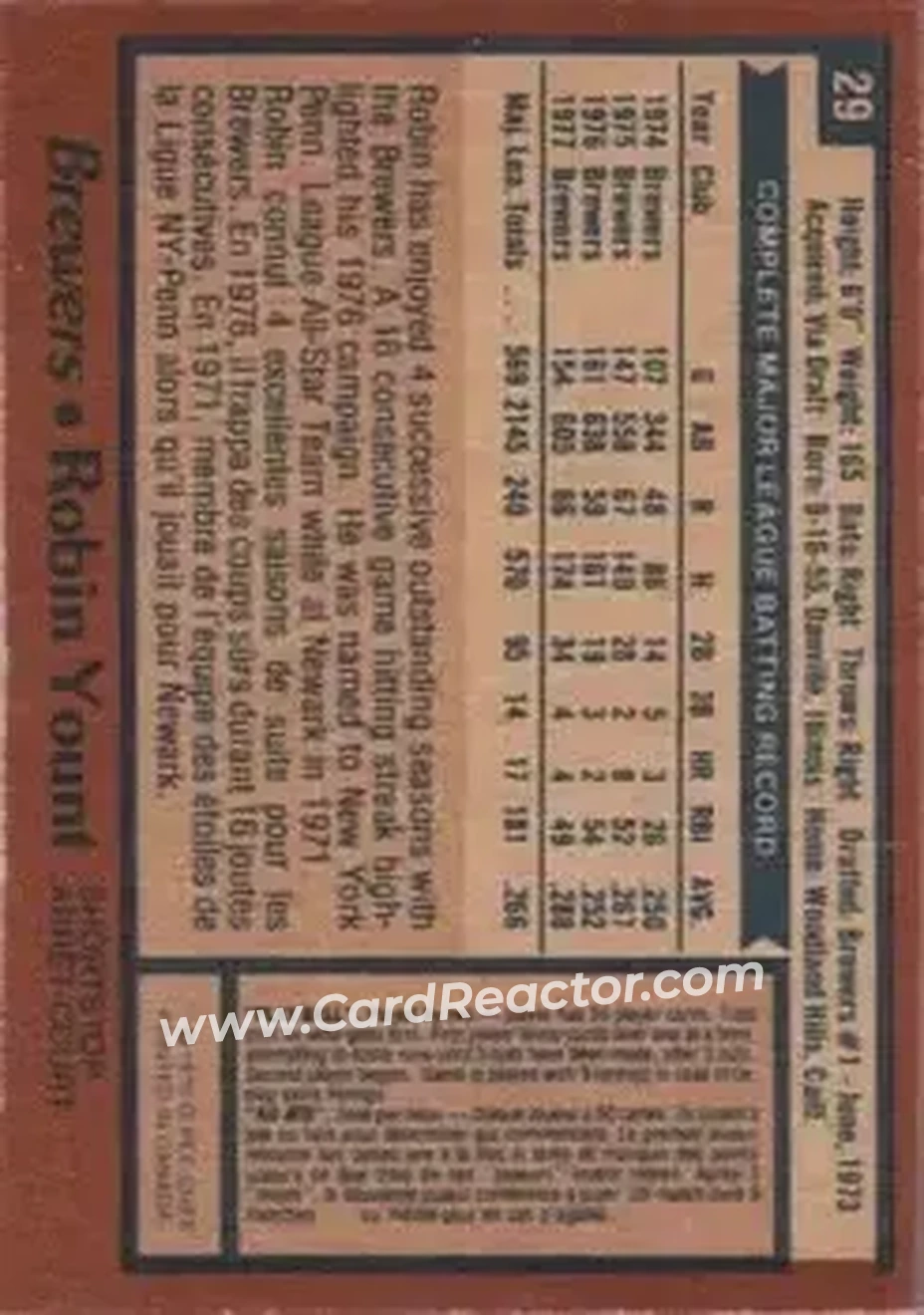 Back of Robin Yount
