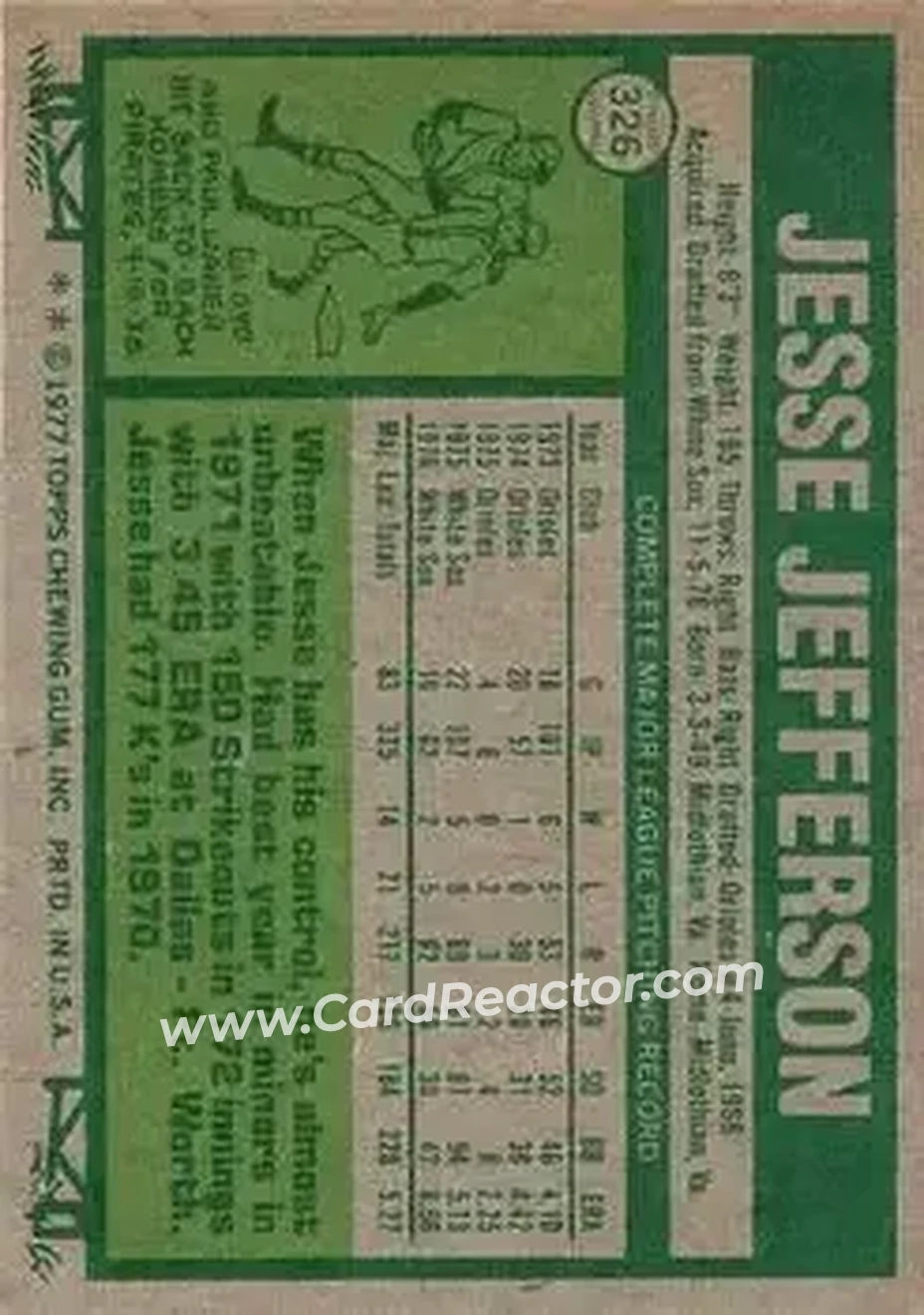 Back of Jesse Jefferson