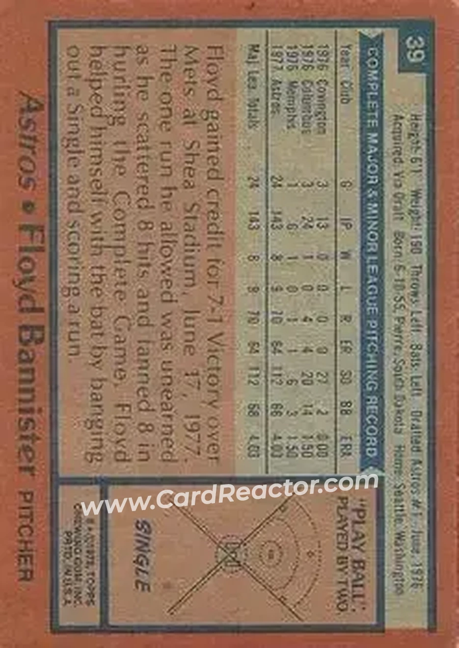 Back of Floyd Bannister