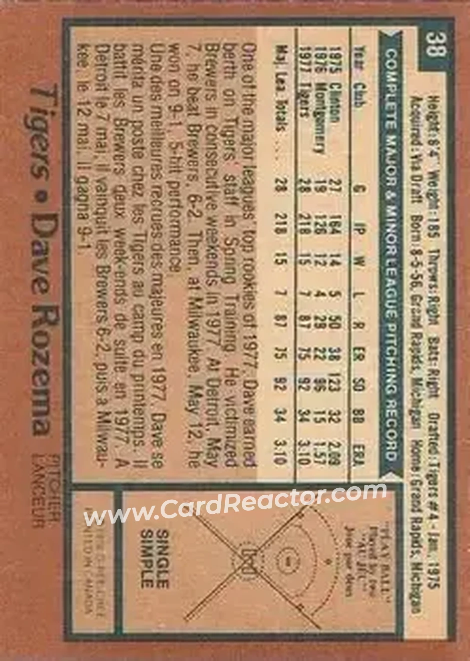 Back of Dave Rozema