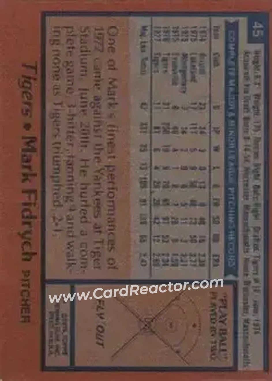 Back of Mark Fidrych