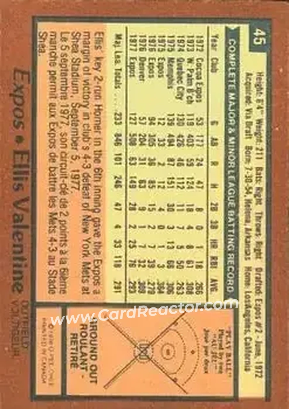 Back of Ellis Valentine