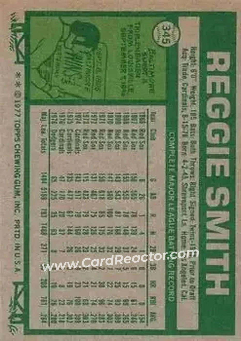 Back of Reggie Smith