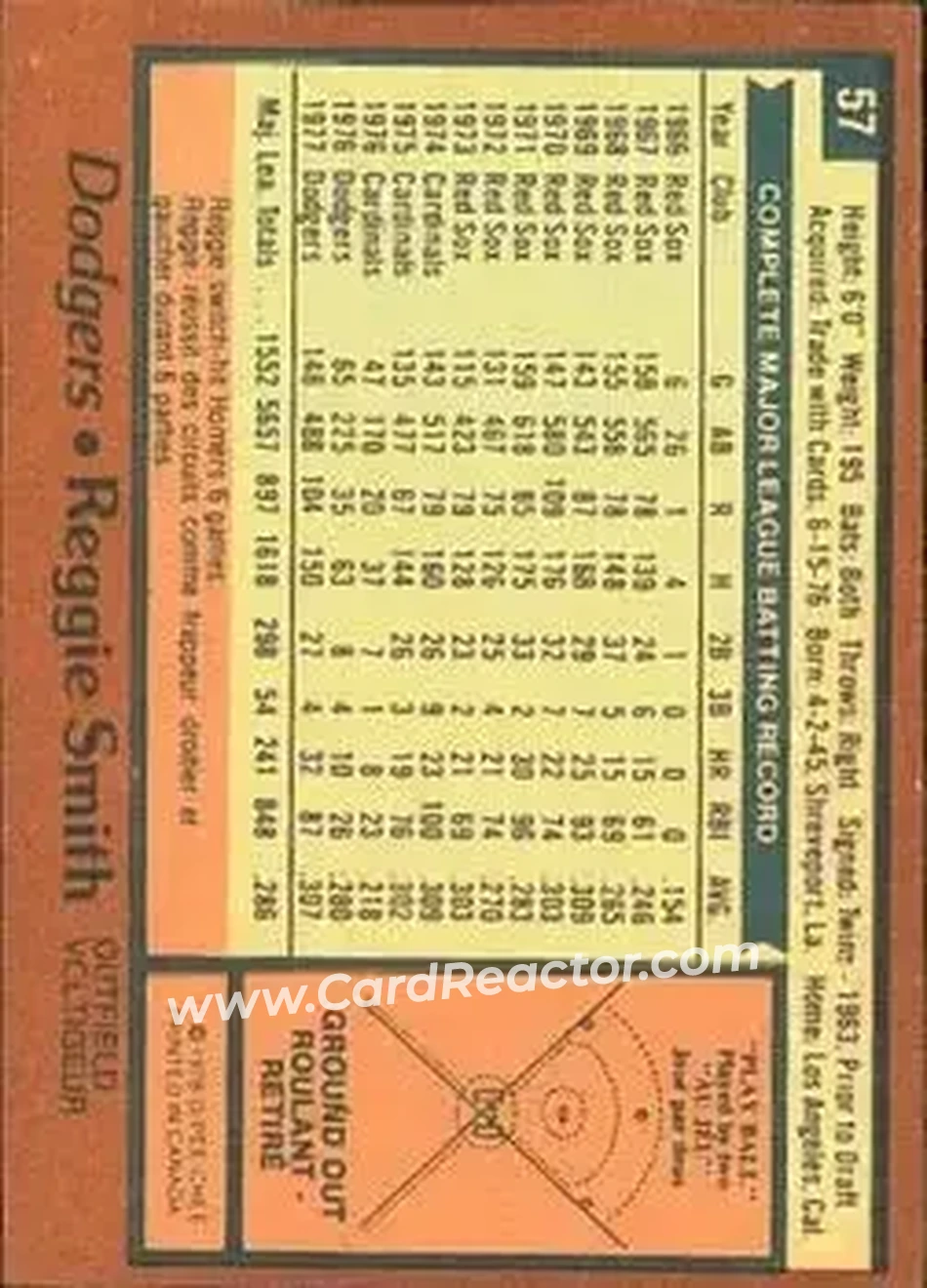 Back of Reggie Smith