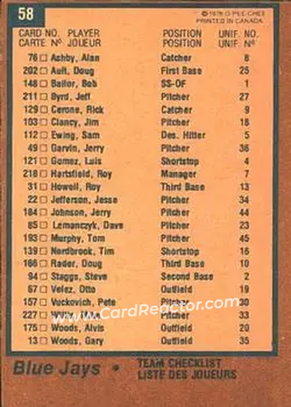 Back of Card #58