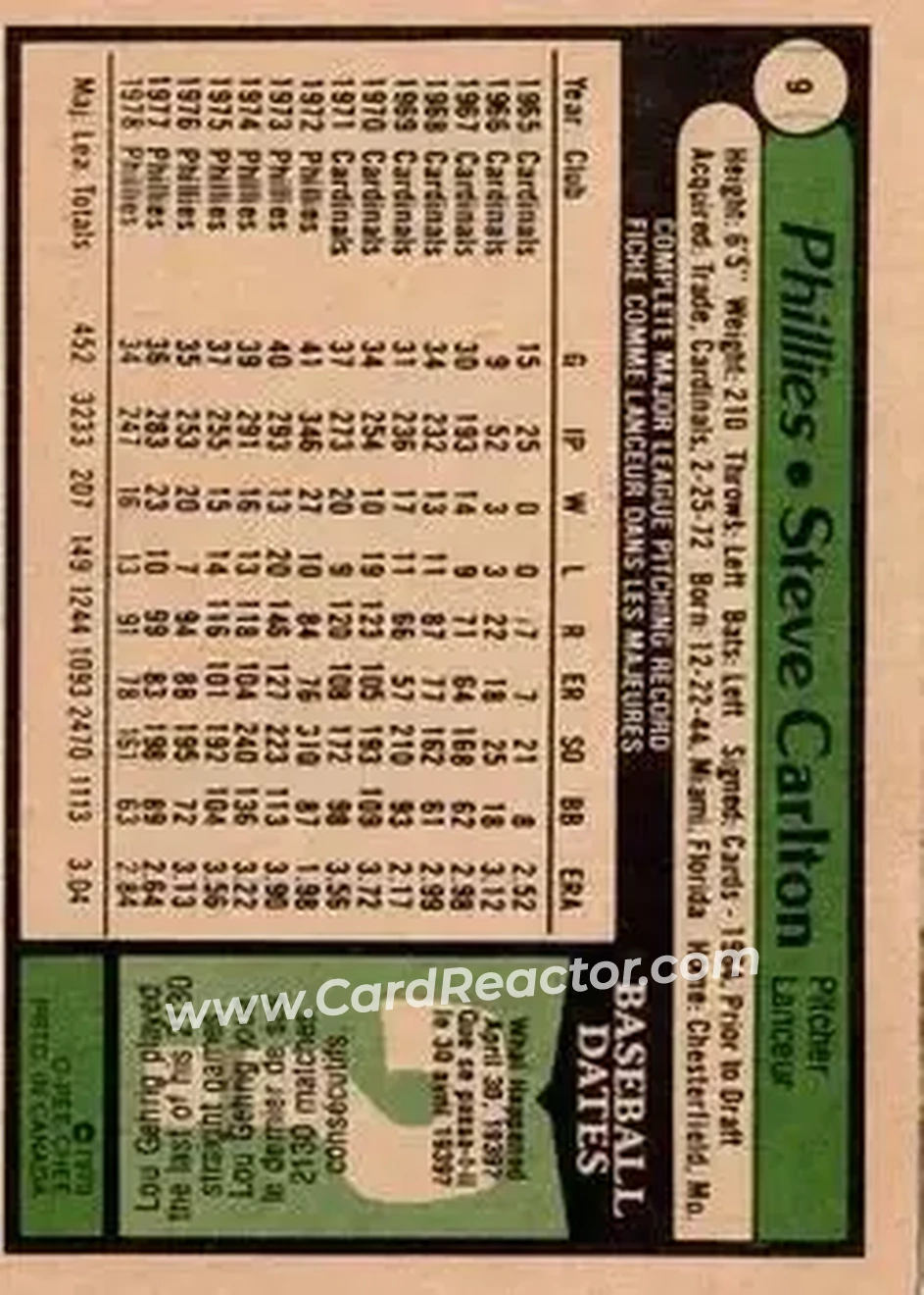 Back of Steve Carlton